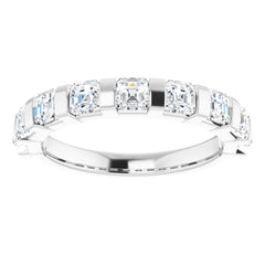 14K White 1 3/8 CTW Natural Diamond Anniversary Band