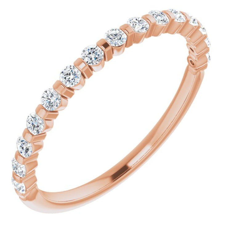 14K Rose 1/5 CTW Natural Diamond Anniversary Band