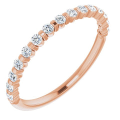 14K Rose 1/5 CTW Natural Diamond Anniversary Band