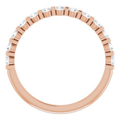 14K Rose 3/8 CTW Natural Diamond Anniversary Band