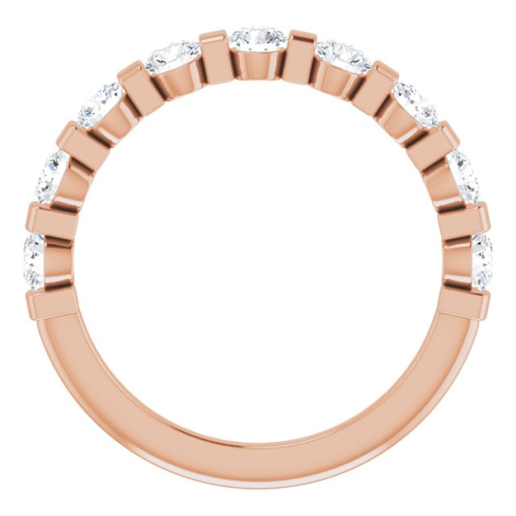 14K Rose 9/10 CTW Natural Diamond Anniversary Band