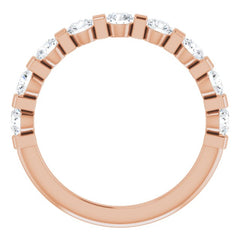 14K Rose 9/10 CTW Natural Diamond Anniversary Band