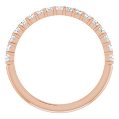 14K Rose 3/8 CTW Natural Diamond Anniversary Band