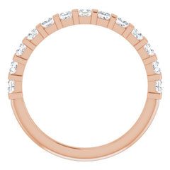 14K Rose 5/8 CTW Natural Diamond Anniversary Band