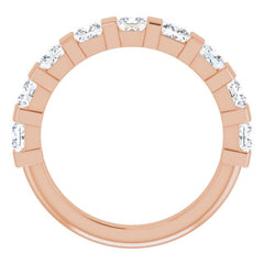 14K Rose 1 3/8 CTW Natural Diamond Anniversary Band