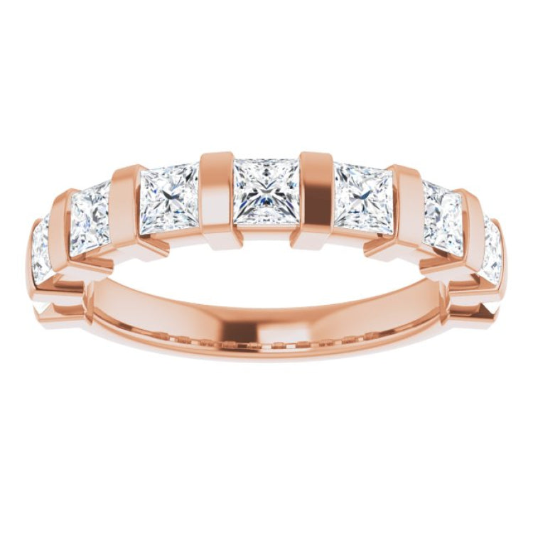 14K Rose 1 3/8 CTW Natural Diamond Anniversary Band