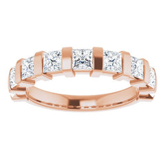 14K Rose 1 3/8 CTW Natural Diamond Anniversary Band