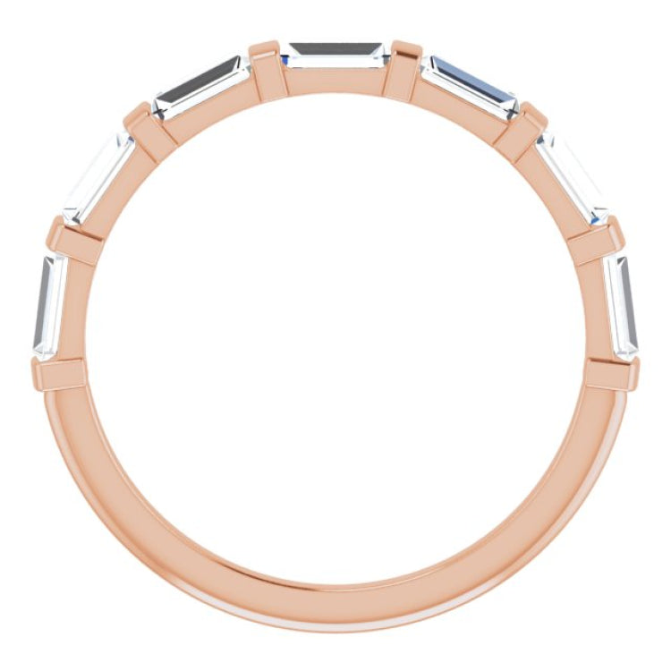 14K Rose 5/8 CTW Natural Diamond Anniversary Band