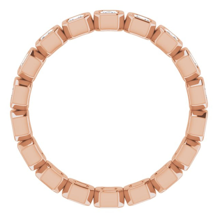 14K Rose 9/10 CTW Natural Diamond Eternity Band Size 7