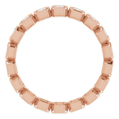 14K Rose 9/10 CTW Natural Diamond Eternity Band Size 7