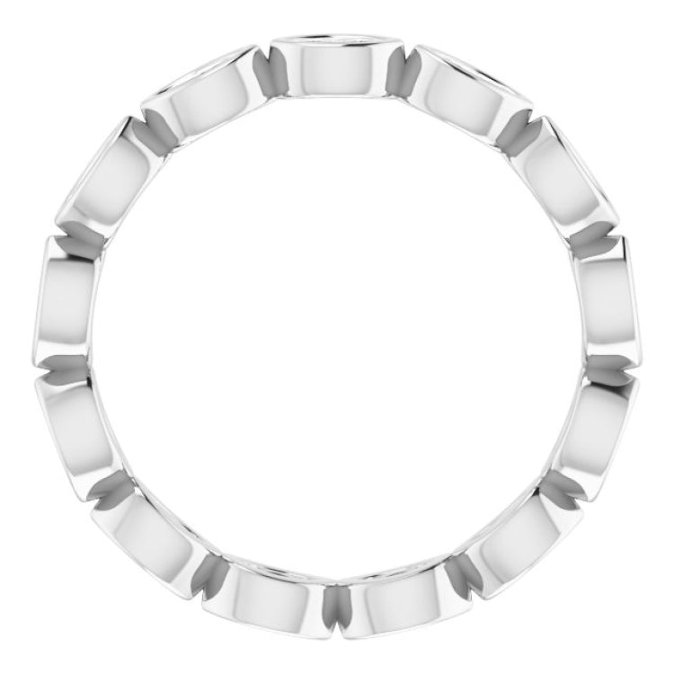 14K White 1/2 CTW Natural Diamond Eternity Band Size 7