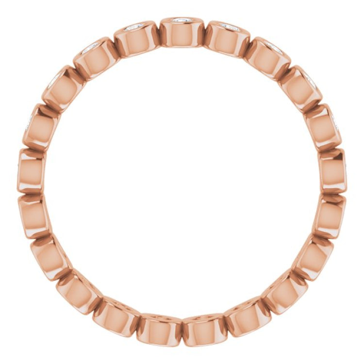 14K Rose 3/8 CTW Natural Diamond Eternity Band Size 7