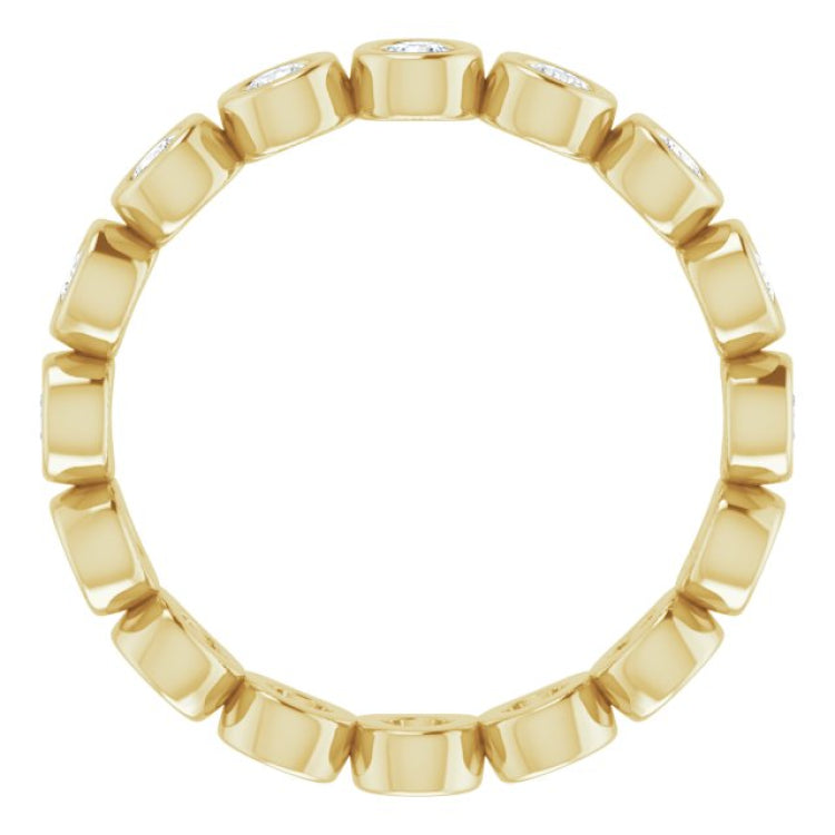 14K Yellow 1/2 CTW Natural Diamond Eternity Band Size 7