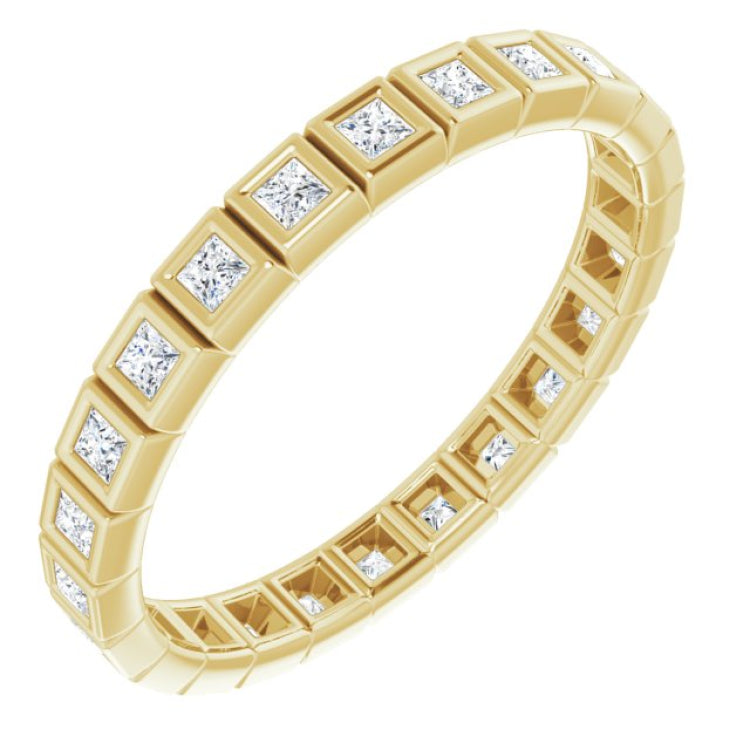 14K Yellow 1/2 CTW Natural Diamond Eternity Band Size 7