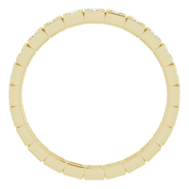 14K Yellow 1/2 CTW Natural Diamond Eternity Band Size 7