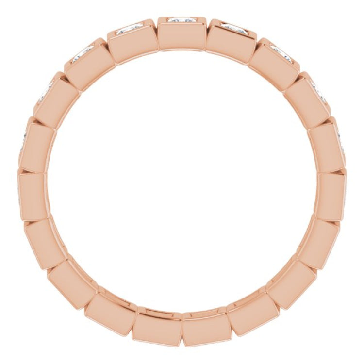 14K Rose 5/8 CTW Natural Diamond Eternity Band Size 7