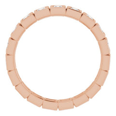 14K Rose 5/8 CTW Natural Diamond Eternity Band Size 7