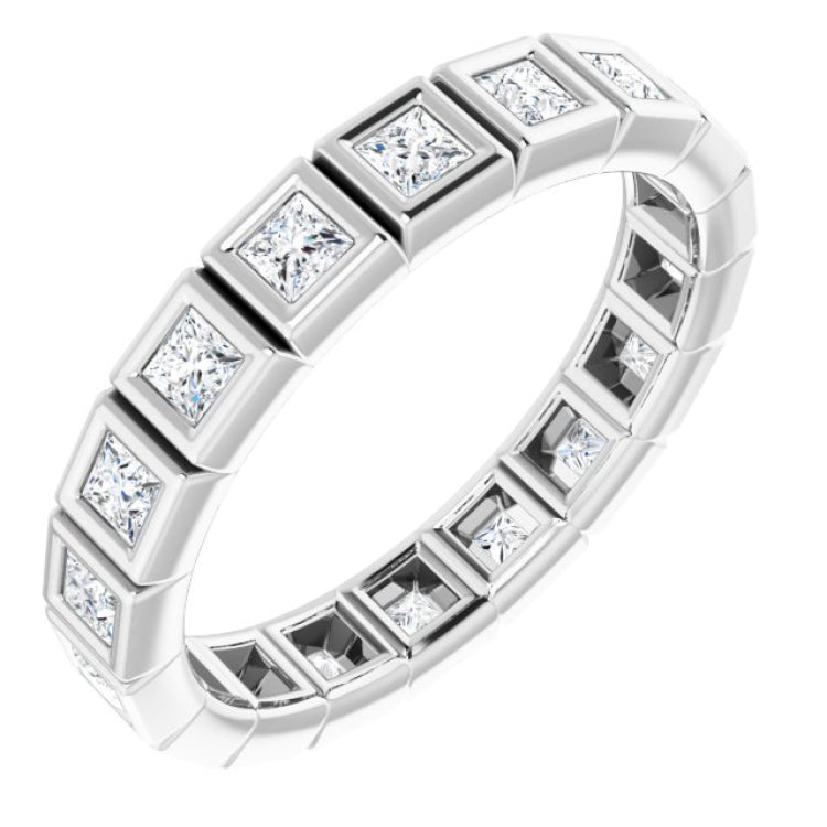 14K White 5/8 CTW Natural Diamond Eternity Band Size 7