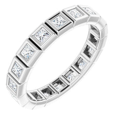 14K White 5/8 CTW Natural Diamond Eternity Band Size 7