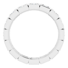 14K White 9/10 CTW Natural Diamond Eternity Band Size 7