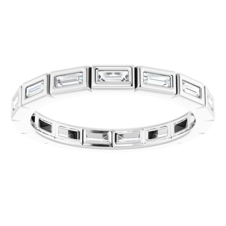 14K White 1/3 CTW Natural Diamond Eternity Band Size 7