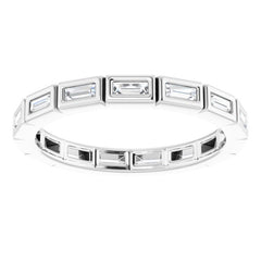 14K White 1/3 CTW Natural Diamond Eternity Band Size 7