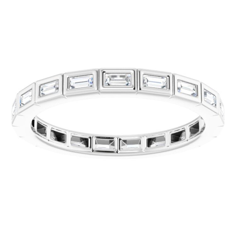 14K White 1/3 CTW Natural Diamond Eternity Band Size 7