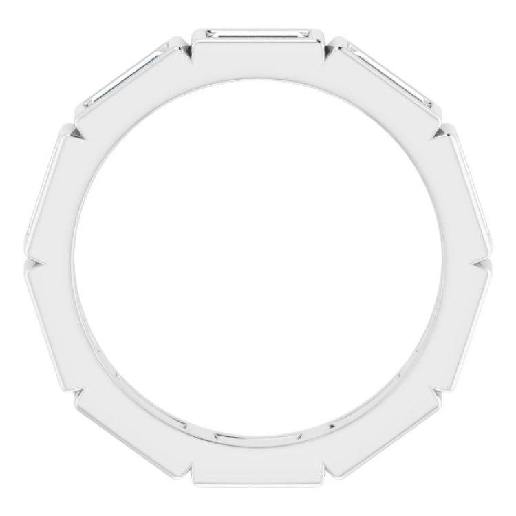 14K White 1 3/8 CTW Natural Diamond Eternity Band Size 7