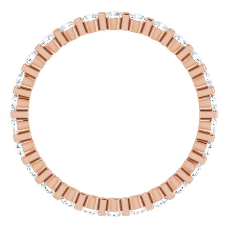 14K Rose 3/8 CTW Natural Diamond Eternity Band Size 7