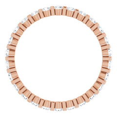 14K Rose 3/8 CTW Natural Diamond Eternity Band Size 7