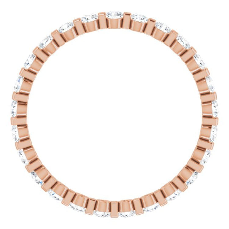 14K Rose 3/4 CTW Natural Diamond Eternity Band Size 7