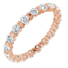 14K Rose 1 CTW Natural Diamond Eternity Band Size 7