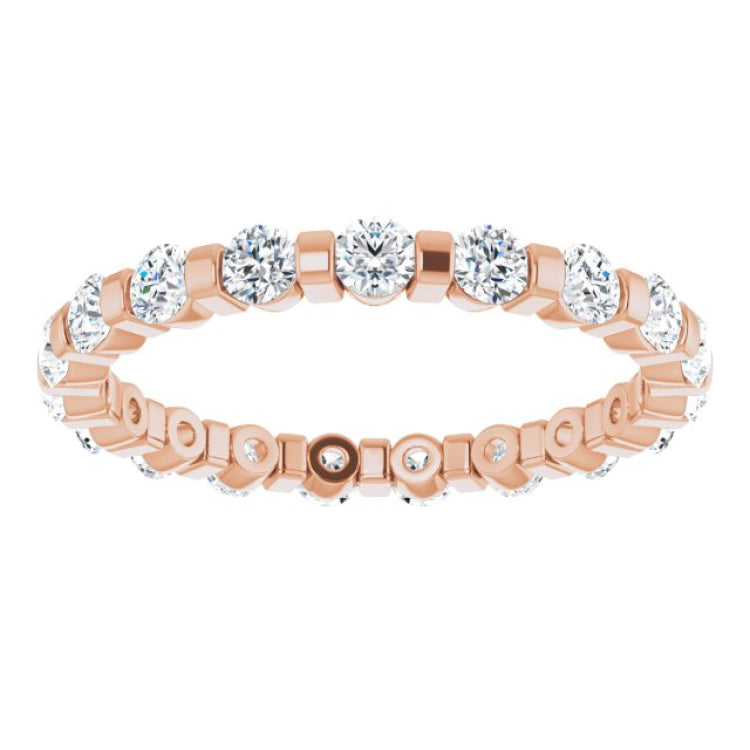 14K Rose 1 CTW Natural Diamond Eternity Band Size 7