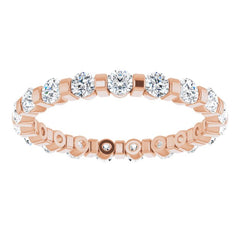 14K Rose 1 CTW Natural Diamond Eternity Band Size 7