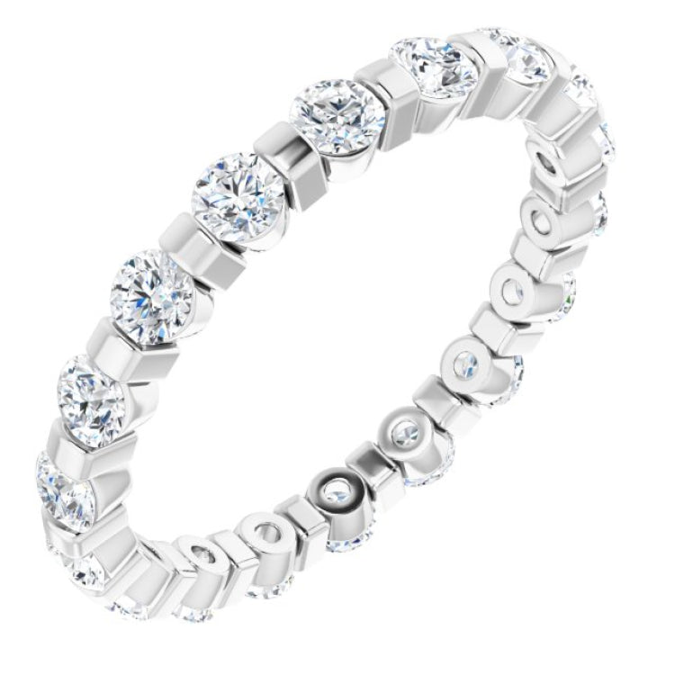 14K White 1 CTW Natural Diamond Eternity Band Size 7