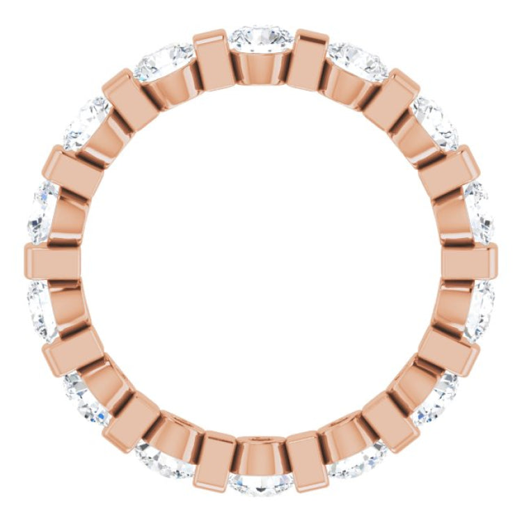 14K Rose 1 5/8 CTW Natural Diamond Eternity Band Size 7