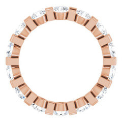 14K Rose 1 5/8 CTW Natural Diamond Eternity Band Size 7