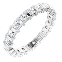 14K White 1 1/5 CTW Natural Diamond Eternity Band Size 7