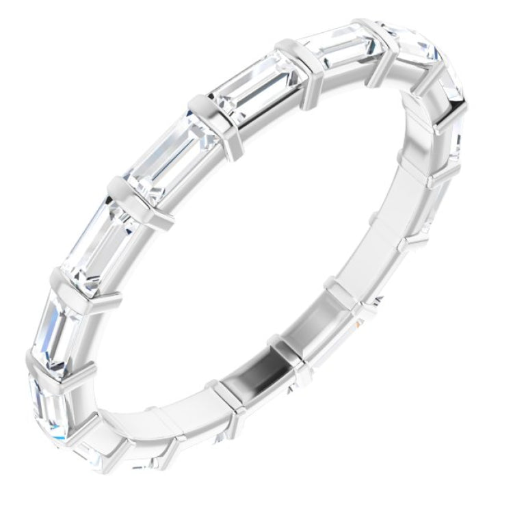 14K White 5/8 CTW Natural Diamond Eternity Band Size 7