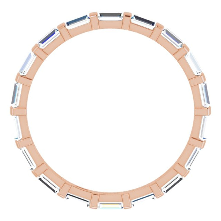 14K Rose 1 3/8 CTW Natural Diamond Eternity Band Size 7