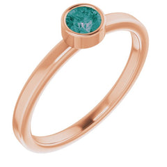 14K Rose 4 mm Lab-Grown Alexandrite Ring
