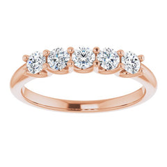 14K Rose 1/2 CTW Natural Diamond Anniversary Band