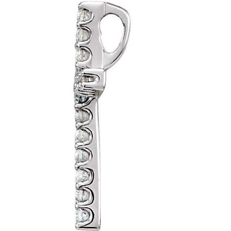 14K White .06 CTW Natural Diamond Petite Cross Pendant