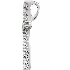 14K White .06 CTW Natural Diamond Petite Cross Pendant