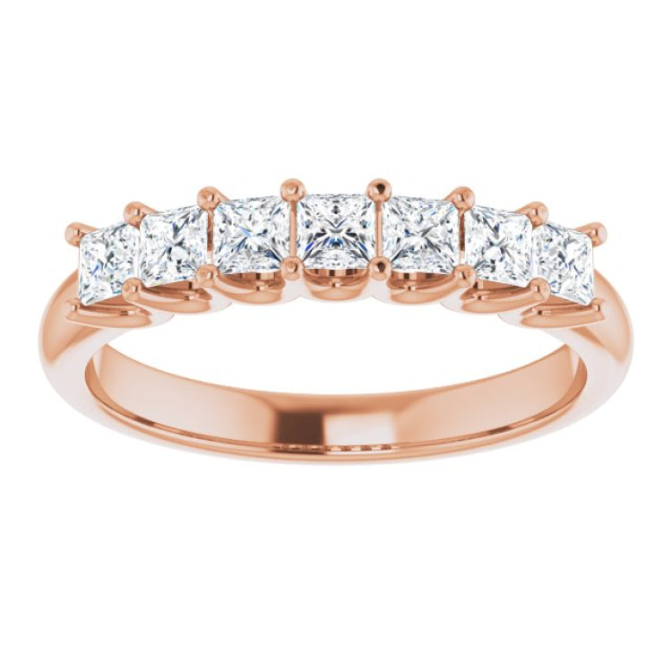 14K Rose 5/8 CTW Natural Diamond Anniversary Band