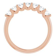 14K Rose 5/8 CTW Natural Diamond Anniversary Band