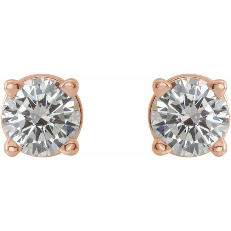 14K Rose 1 1/2 CTW Natural Diamond Stud Earrings