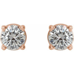 14K Rose 1 1/2 CTW Natural Diamond Stud Earrings