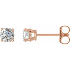 14K Rose 1/2 CTW Natural Diamond Stud Earrings