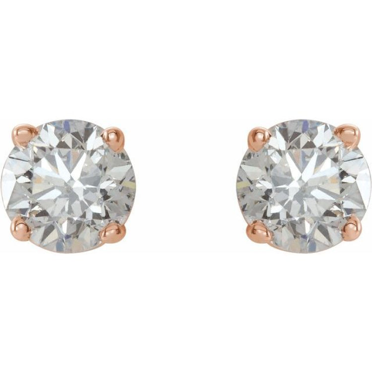 14K Rose 3/4 CTW Natural Diamond Stud Earrings